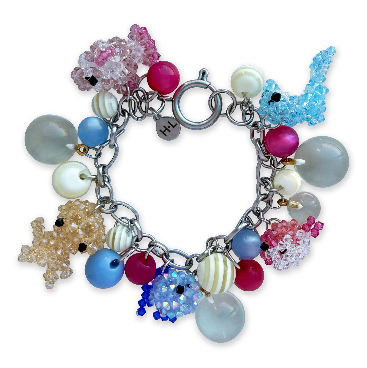 Aquatic Crystal Candy Charm Bracelet