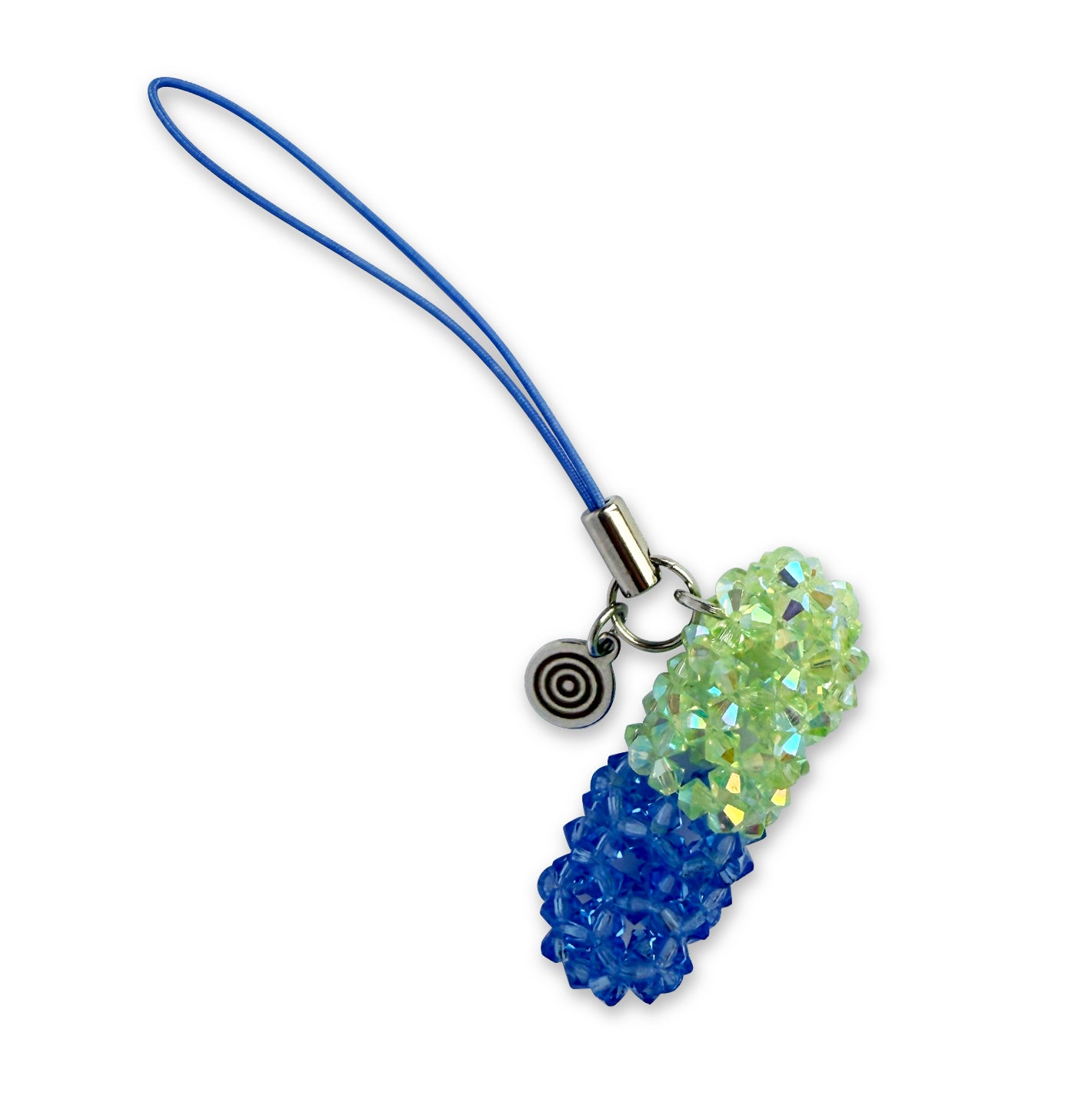 Blue Green Pill Crystal Charm