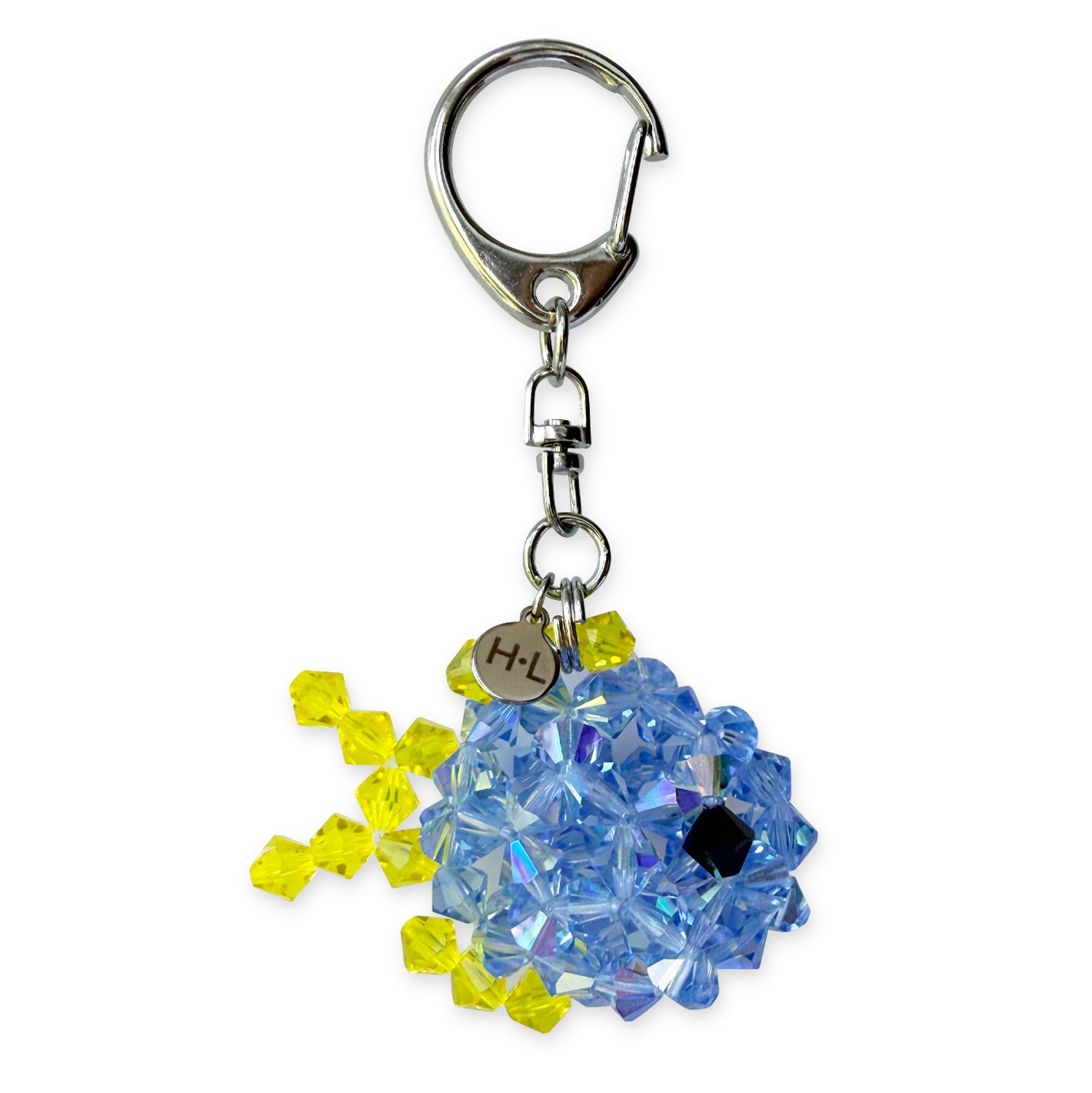 Blue Yellow Fish Crystal Keychain