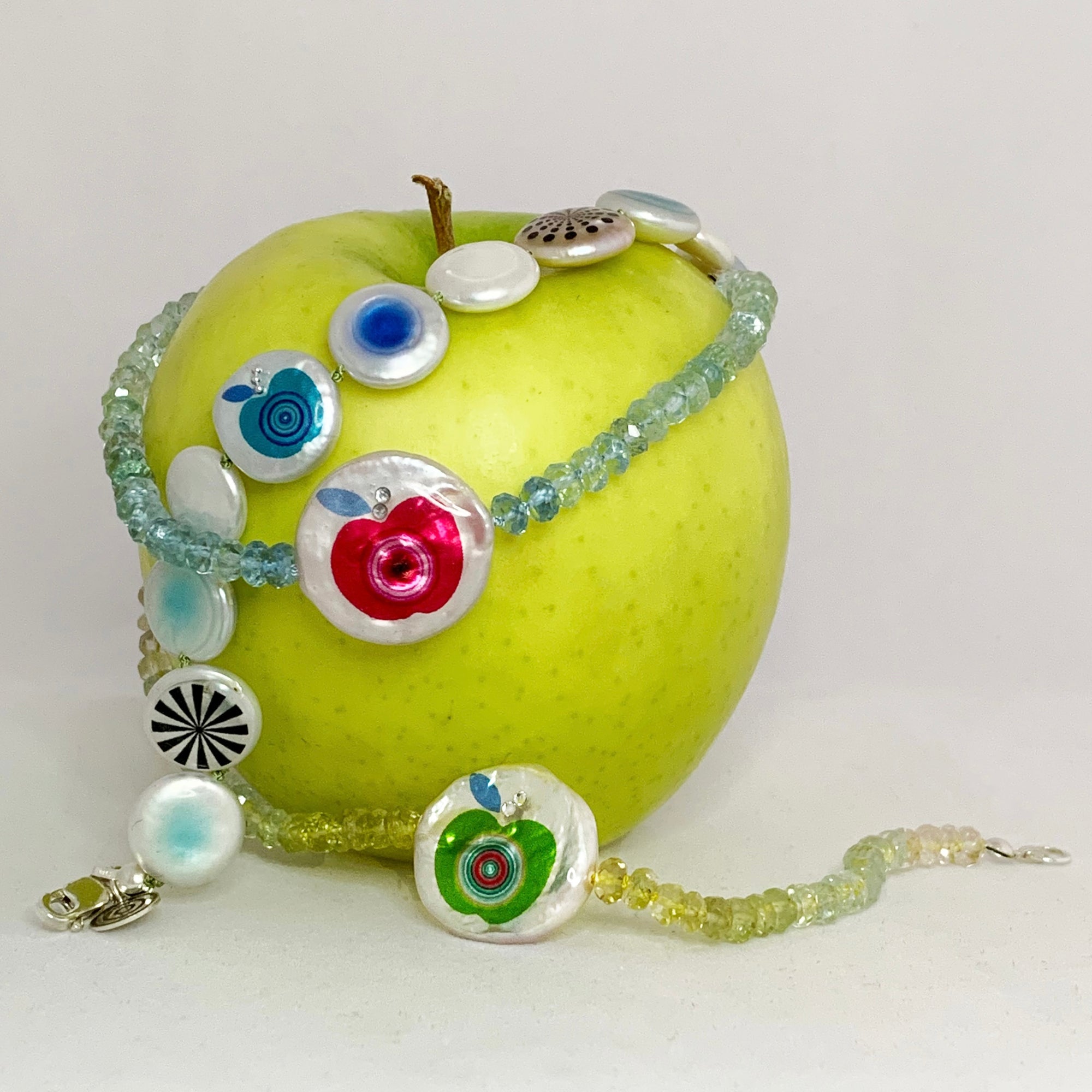 Aquamarine Candy Apple Bracelet