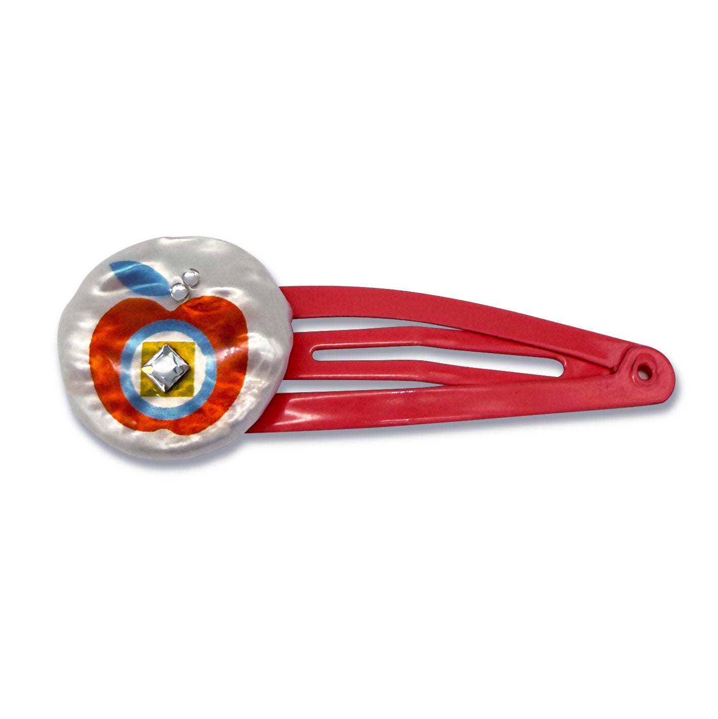 Coral Pearl Apple Hair Clip