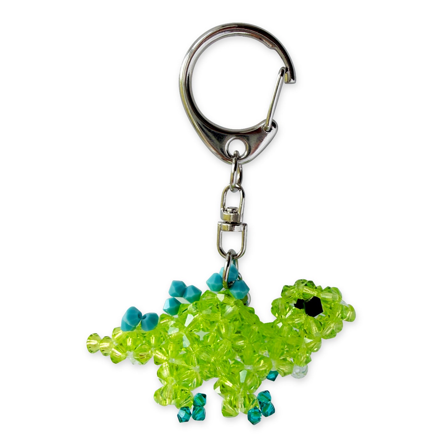 Green Dinosaur Crystal Keychain