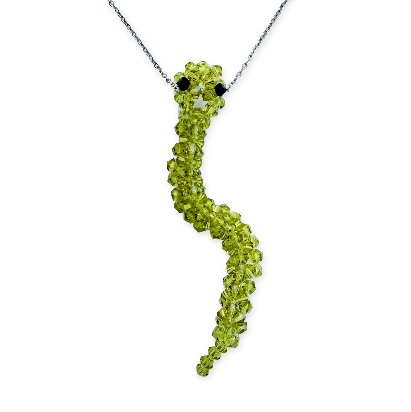 Green Snake Crystal Necklace