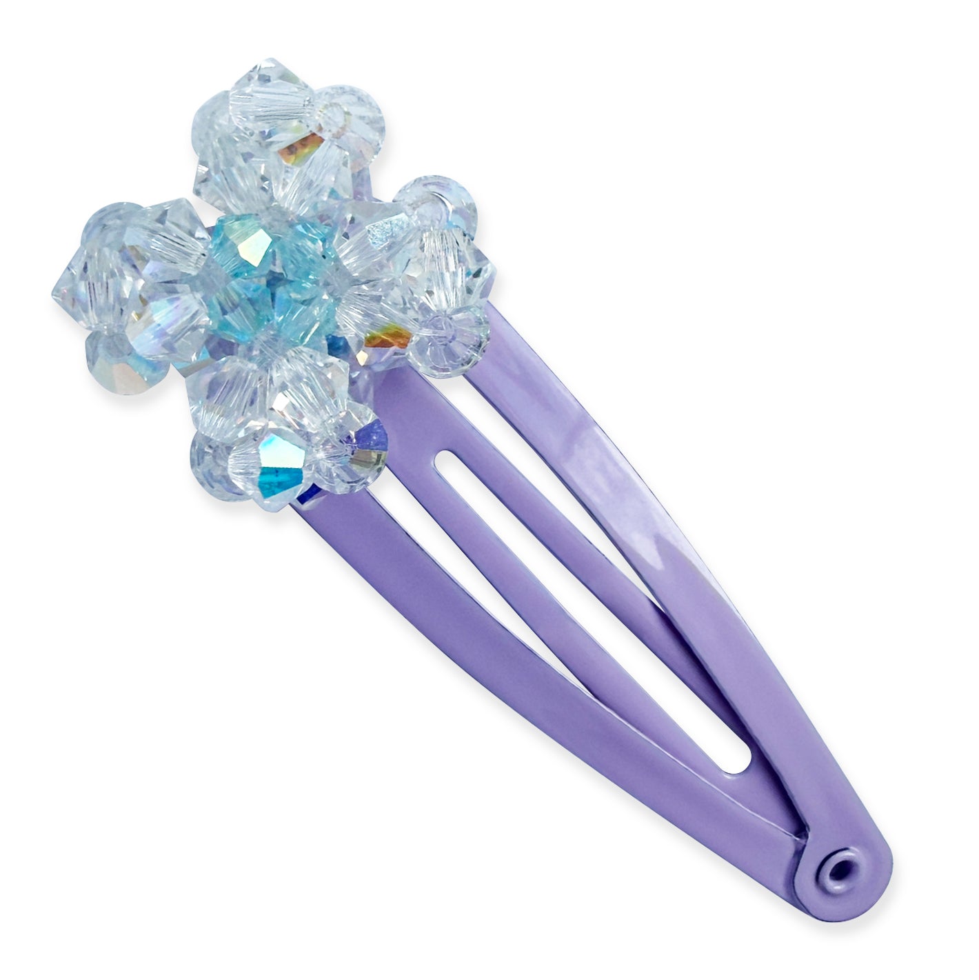Iridescent Clover Crystal Hair Clip