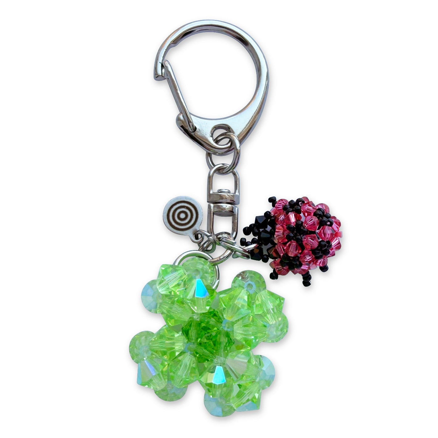 Clover and Ladybug Crystal Keychain