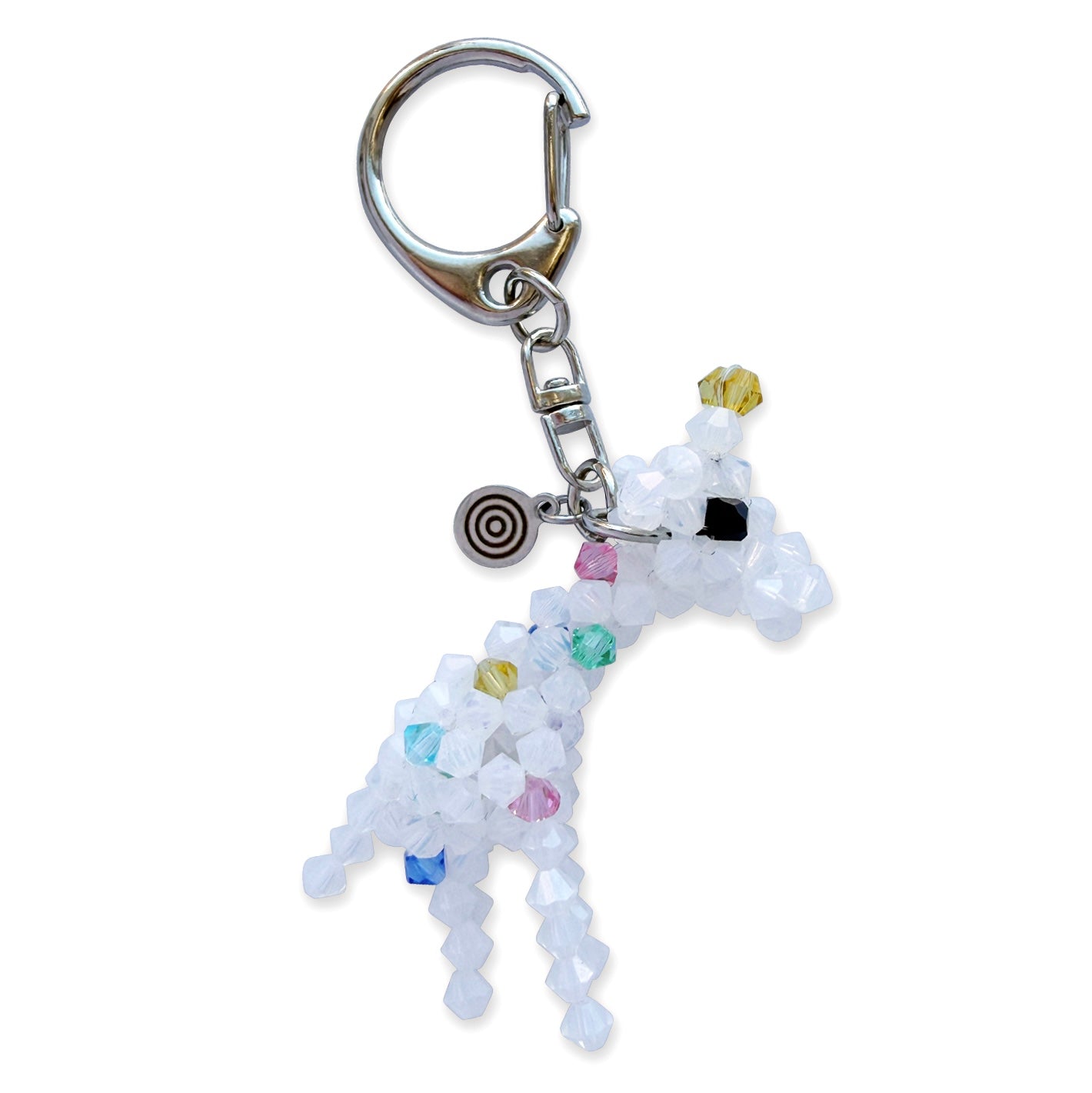 Opal Giraffe Crystal Keychain