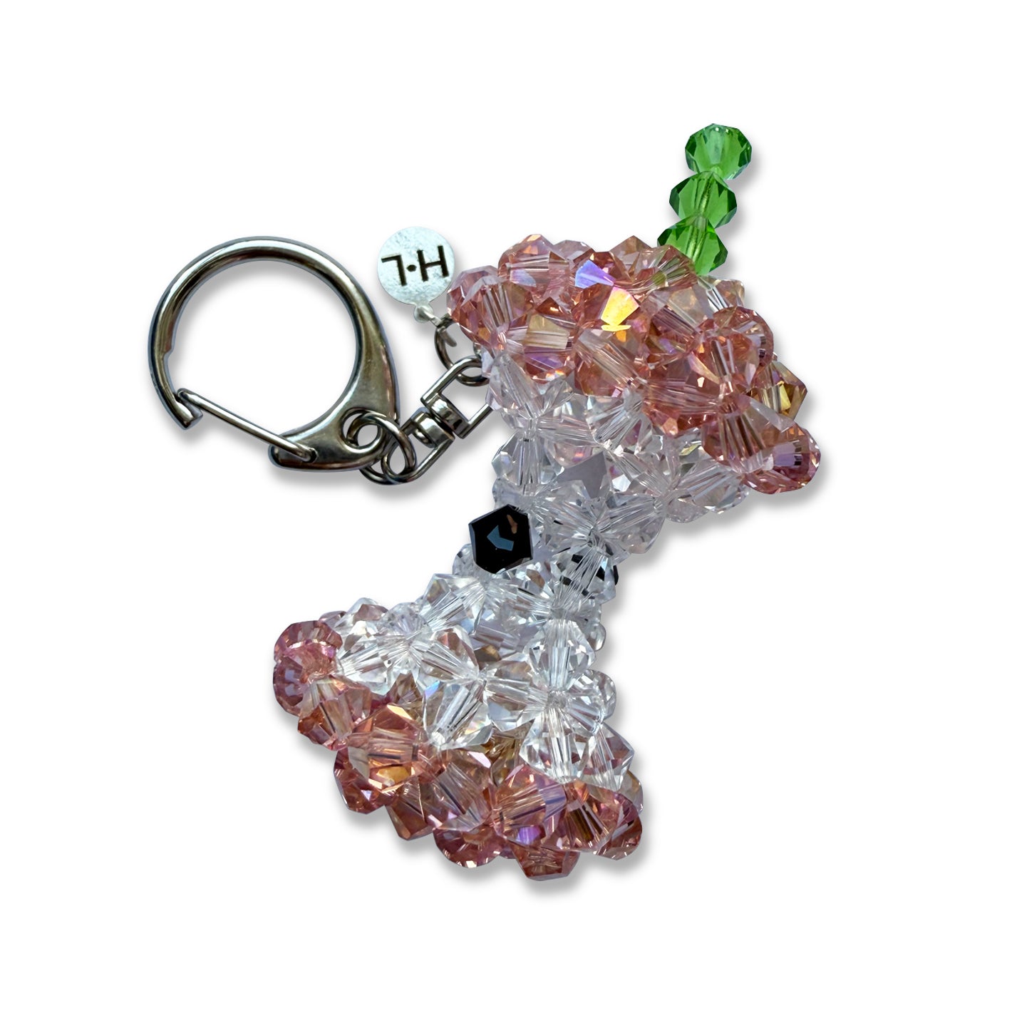Peach Apple Crystal Keychain