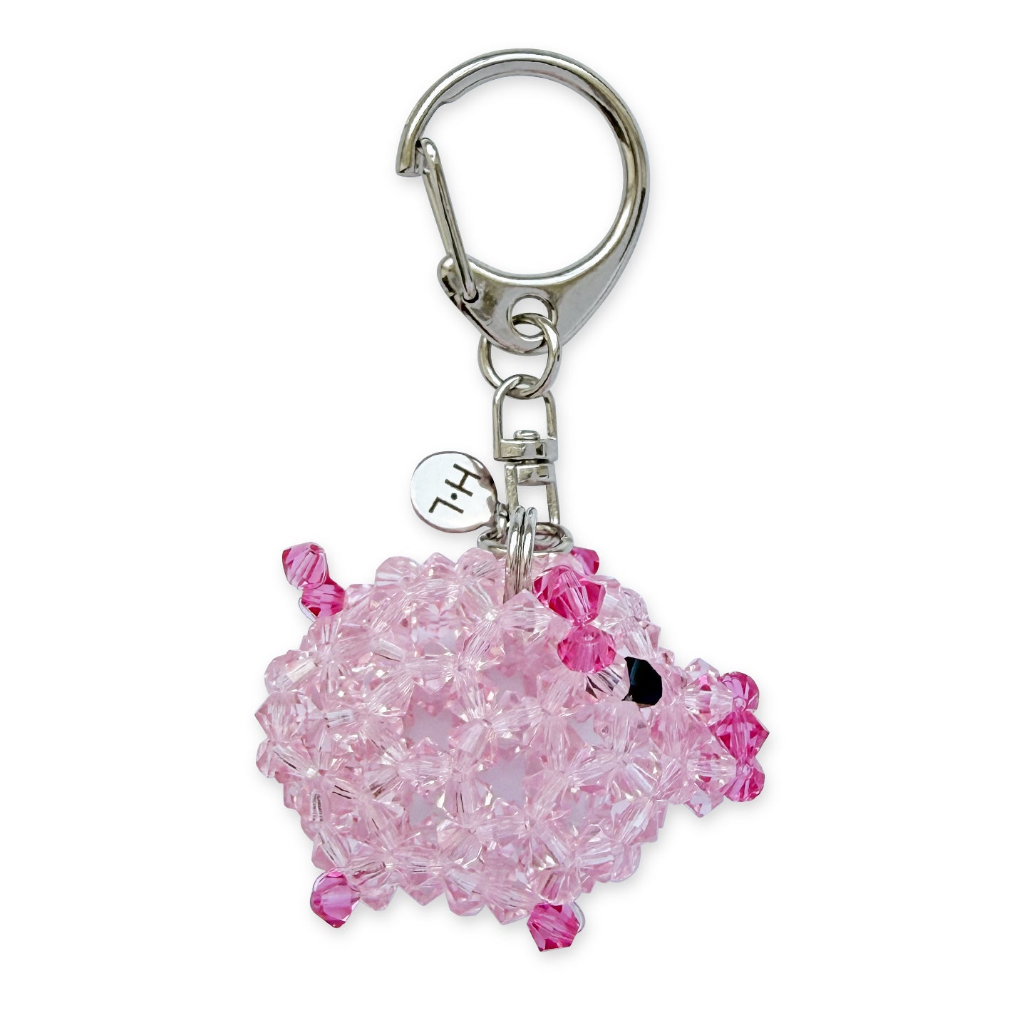Pink Pig Crystal Keychain