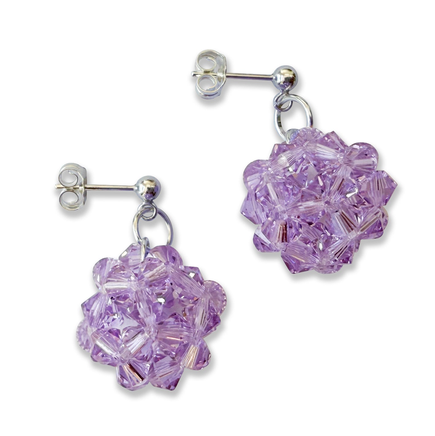 Purple Orb Crystal Earrings