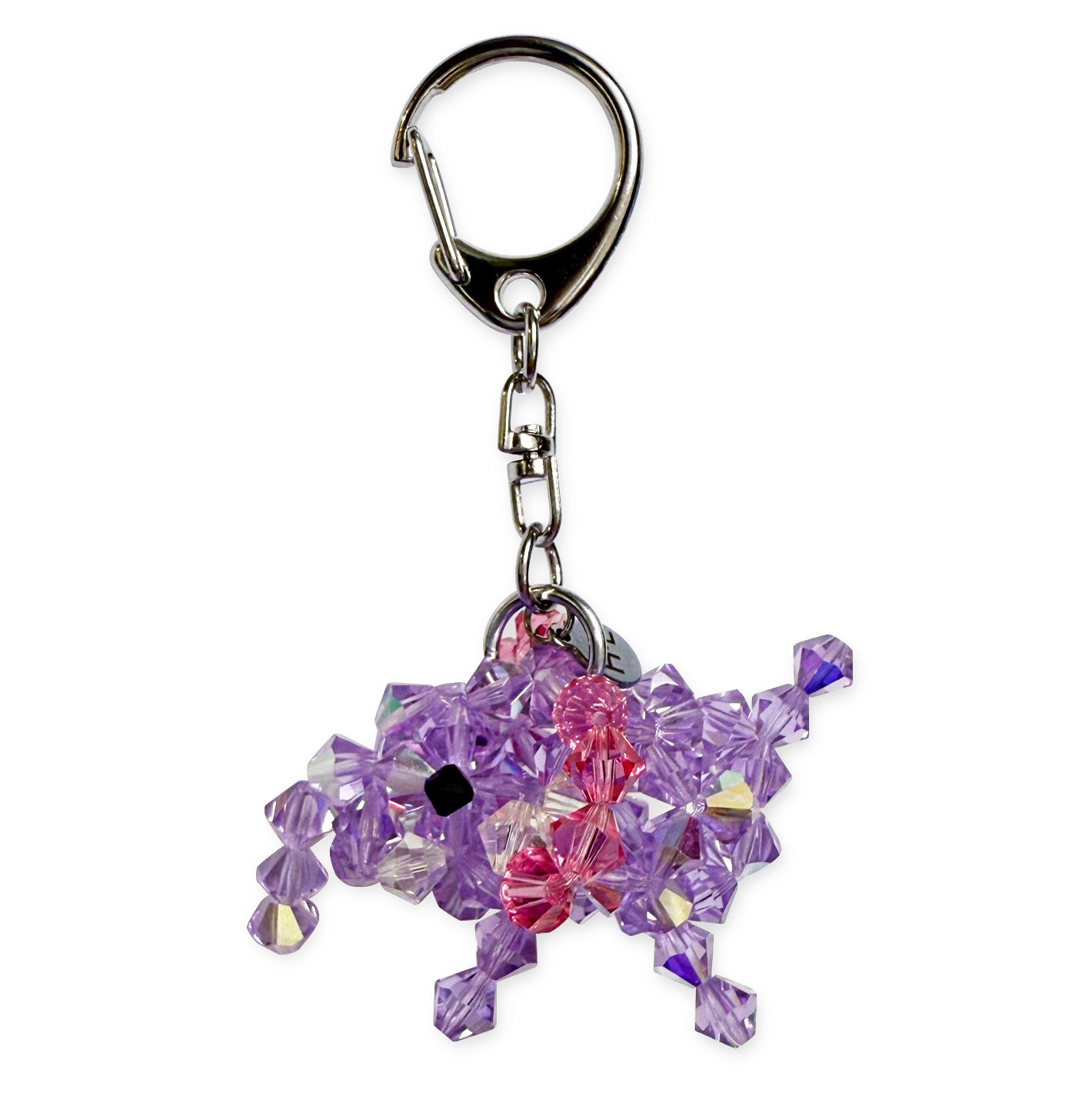Purple Elephant Crystal Keychain