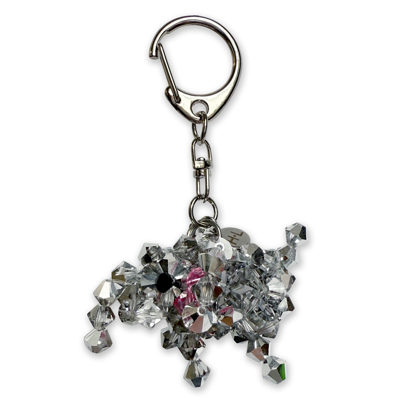 Silver Elephant Crystal Keychain