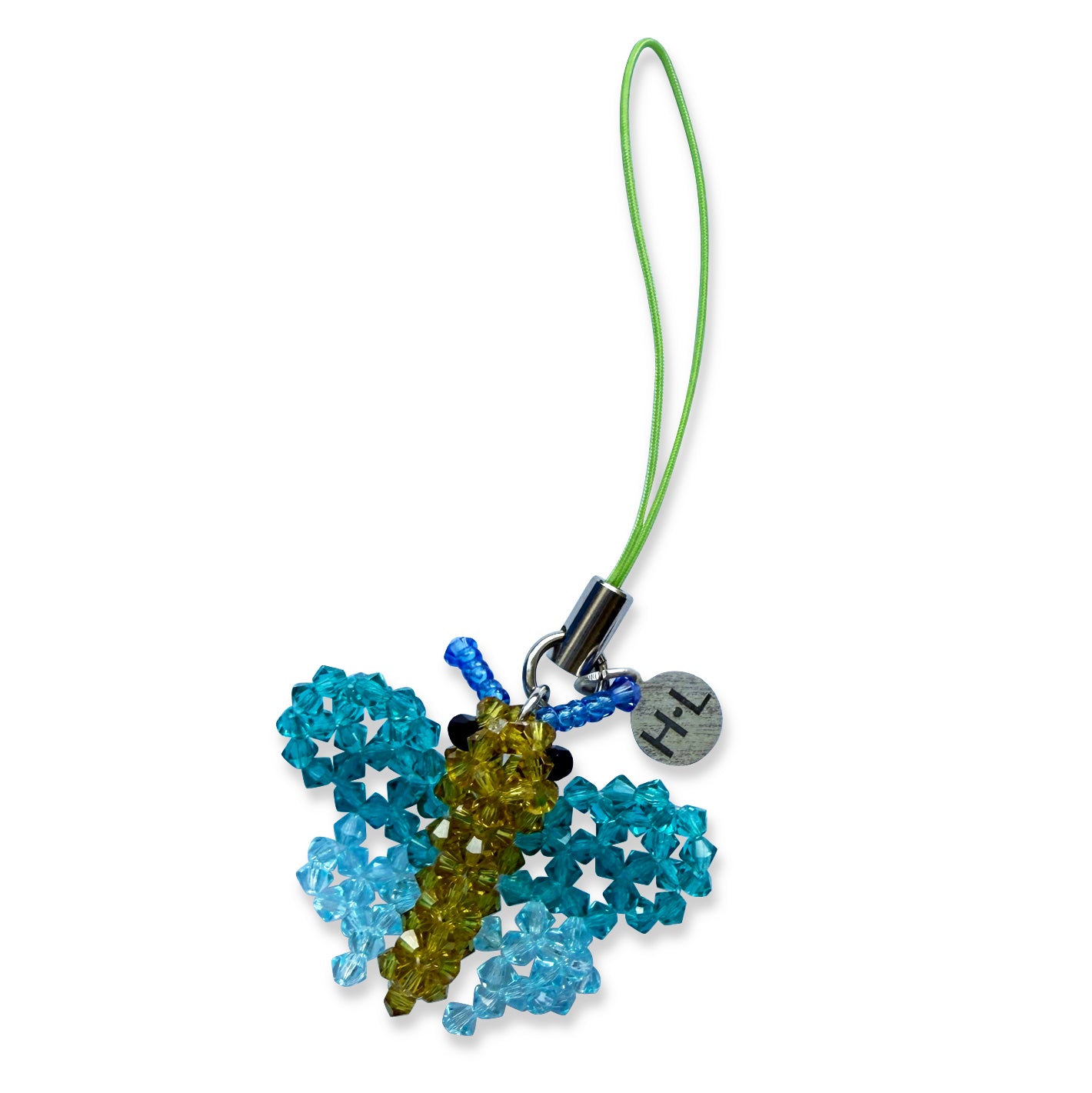 Teal Butterfly Crystal Charm