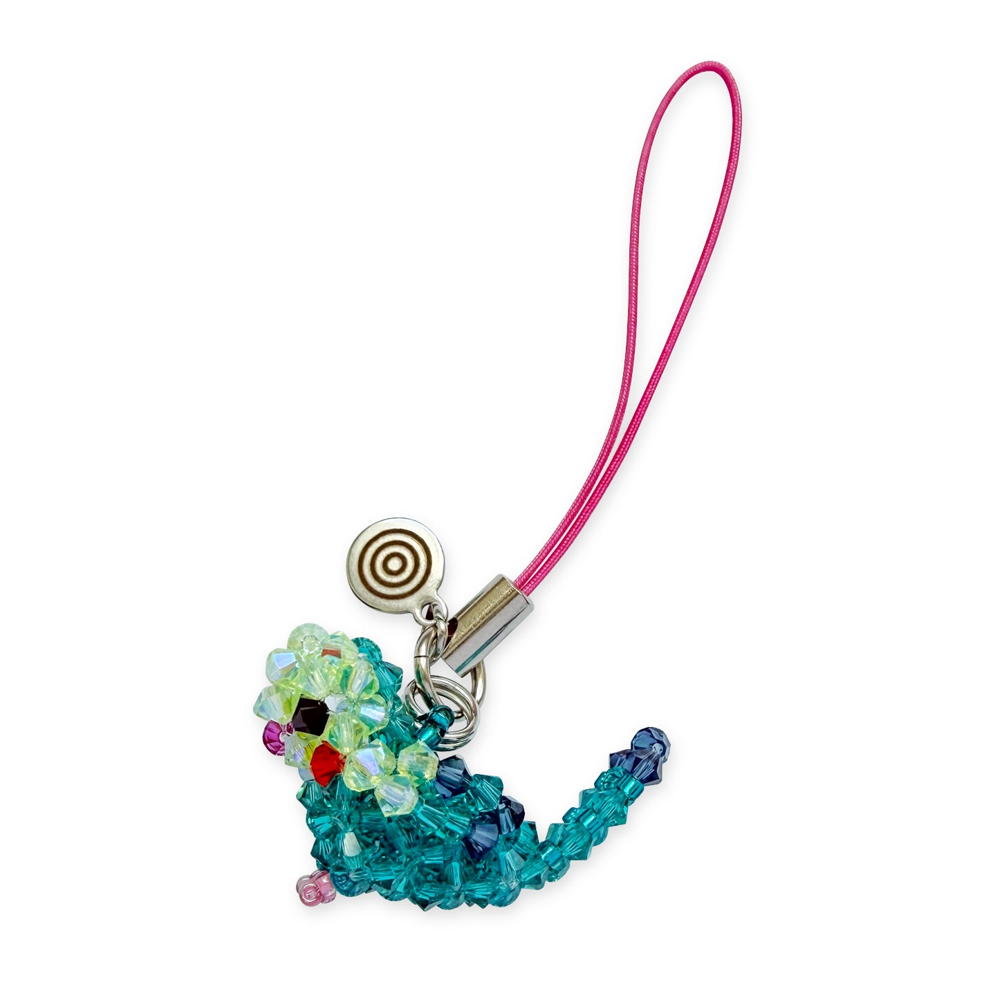 Teal Parrot Crystal Charm