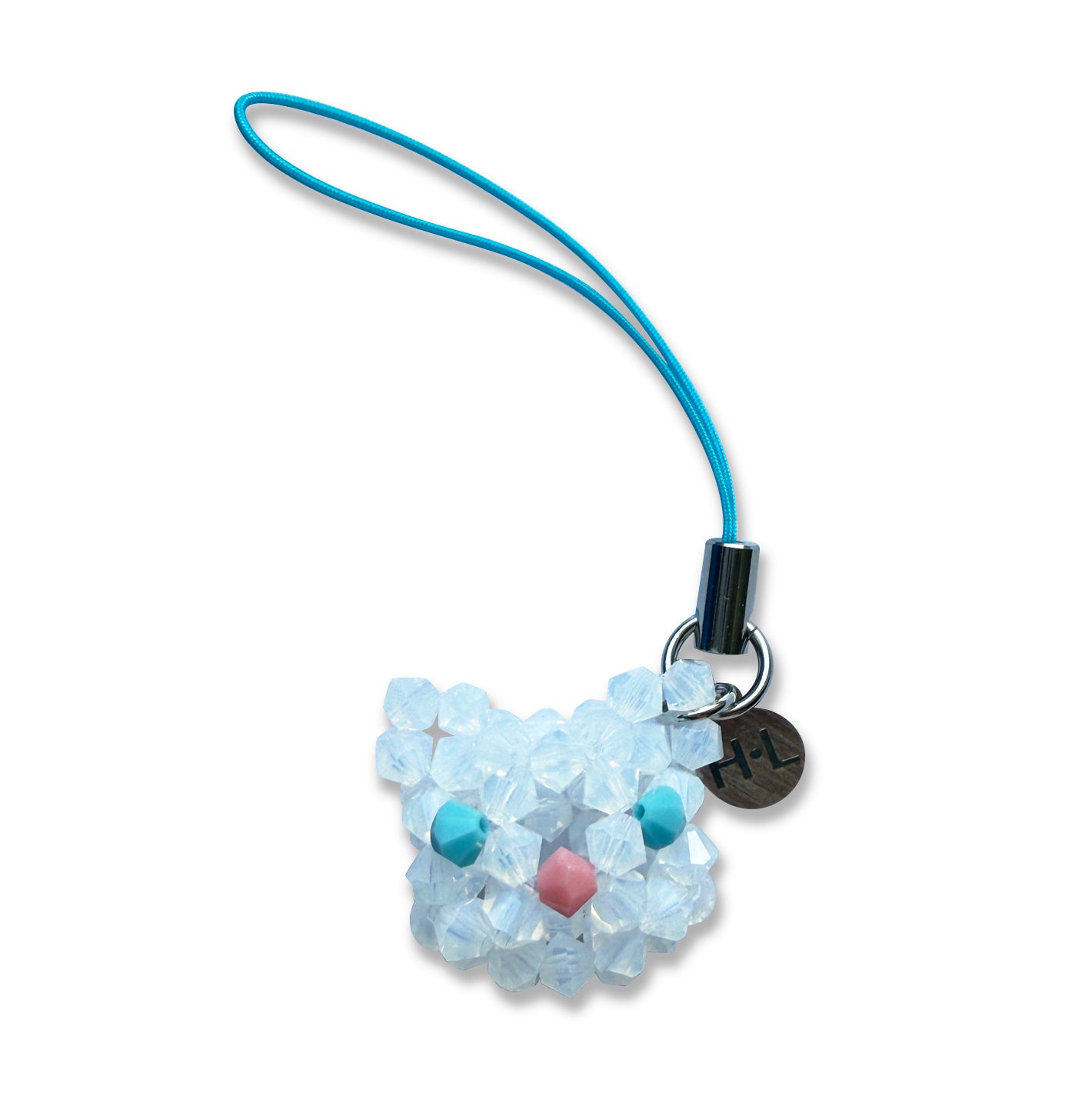 White Cat Crystal Charm