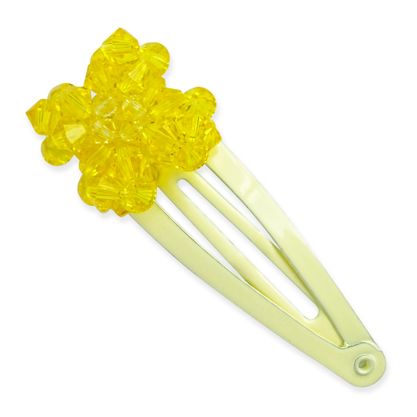 Yellow Clover Crystal Hair Clip