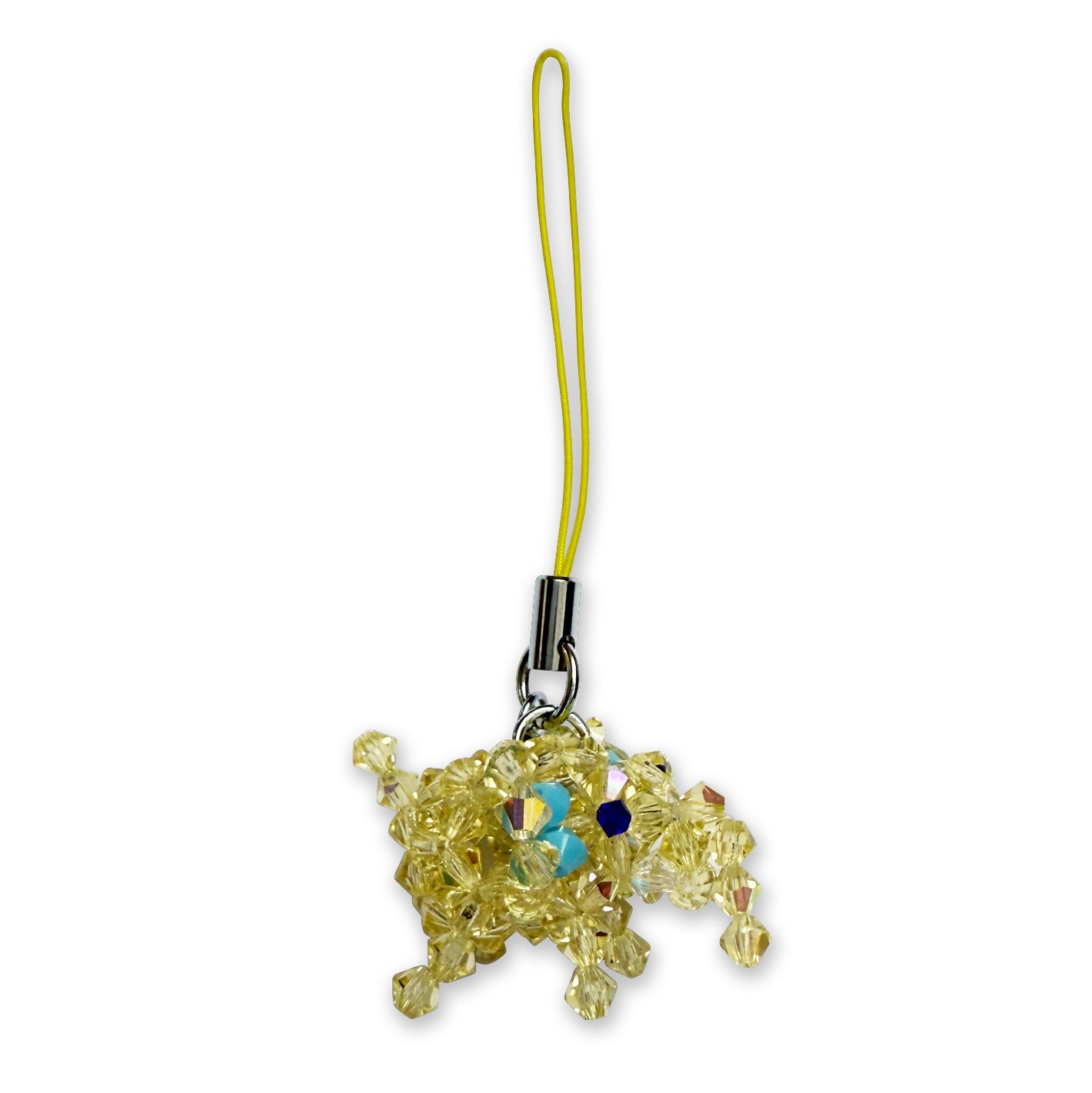Yellow Elephant Crystal Charm